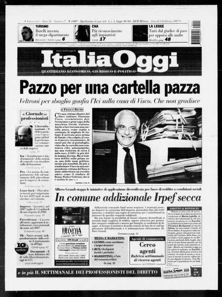 Italia oggi : quotidiano di economia finanza e politica